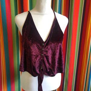 velvet tie crop top by Free People S